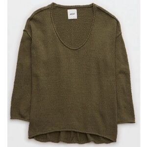 Aerie Oversized Voop Olive Green Sweater - XXL